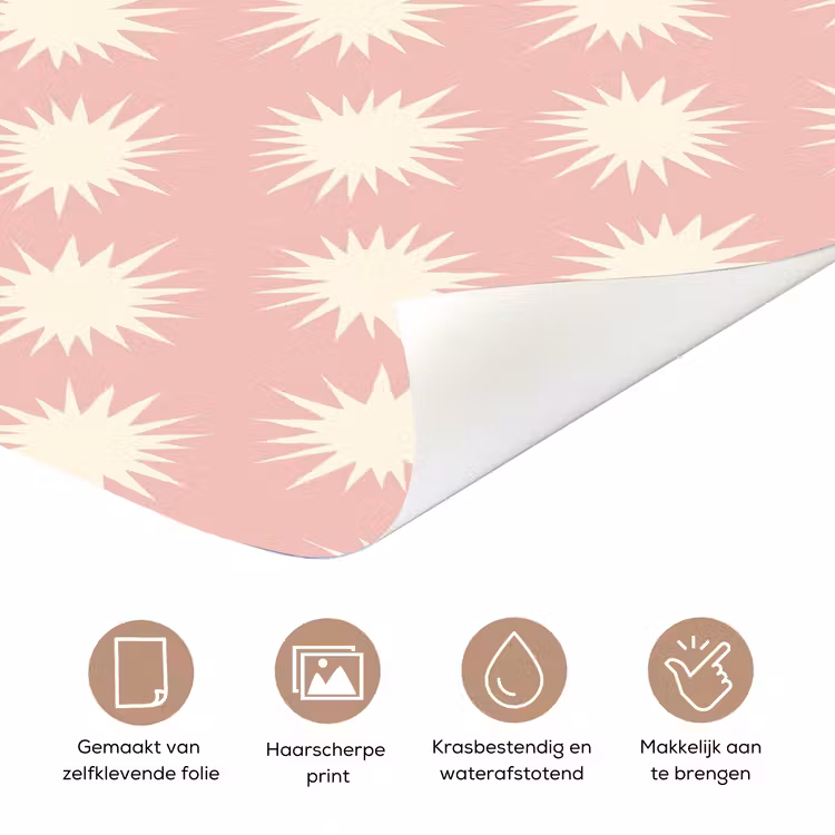 Deursticker - Zonnen - Patroon - Roze — 3