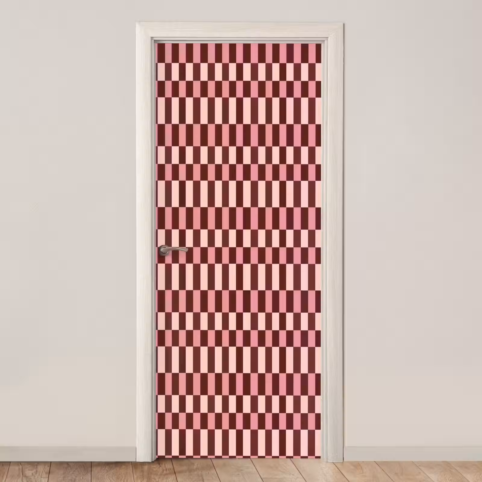 Deursticker - Roze - Rood - Blokjes — 1