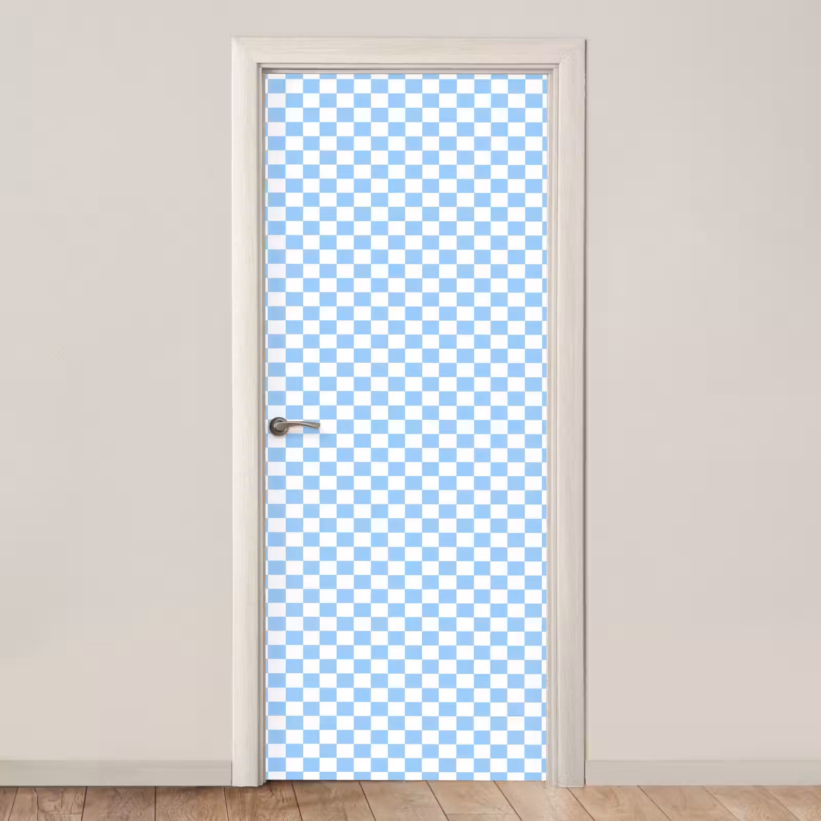 Deursticker - Schaakbord - Klassiek - Blauw — 1