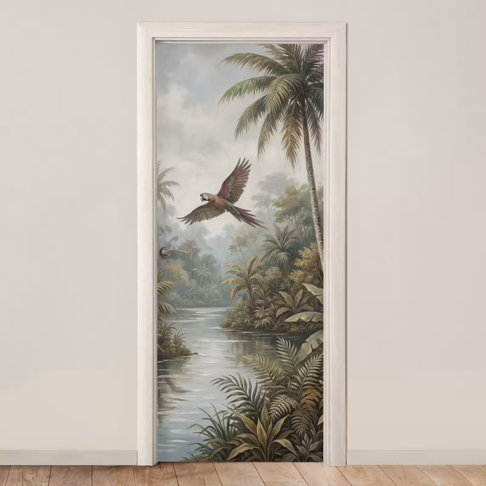 Deursticker - Vogel - Vliegend - Tropisch - Landschap - Klassiek — 1