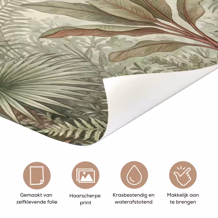 Deursticker - Natuur - Tropisch bos - Landschap - Aquarel - Groen — 3