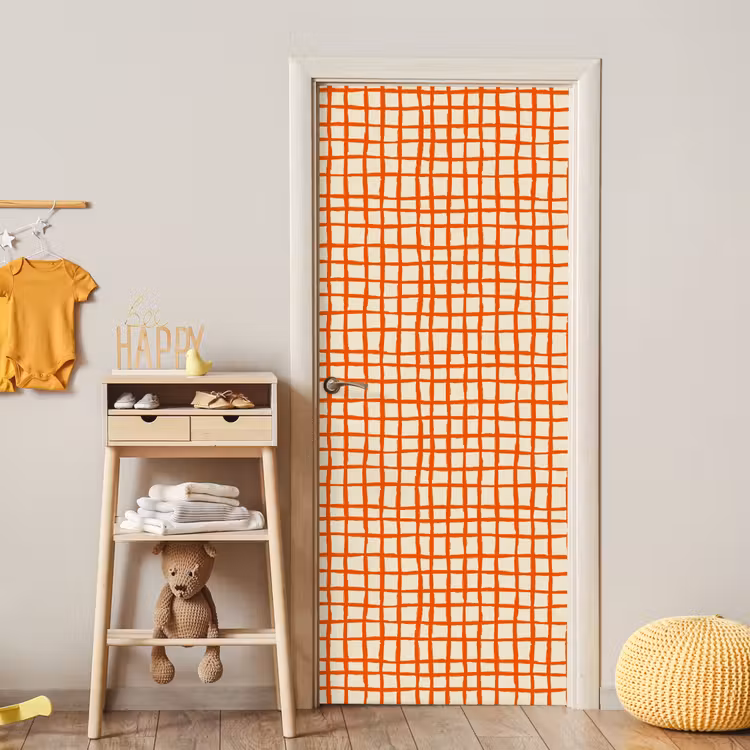 Deursticker - Patroon - Lijnen - Oranje — 6