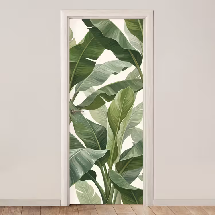 Deursticker - Planten - Bladeren - Tropisch - Groen — 1