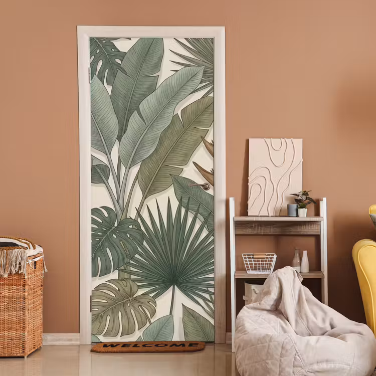Deursticker - Planten - Tropisch - Natuur - Illustratie - Groen — 2