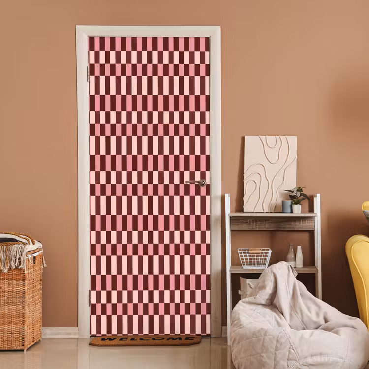 Deursticker - Roze - Rood - Blokjes — 2