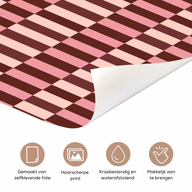 Deursticker - Roze - Rood - Blokjes — 3