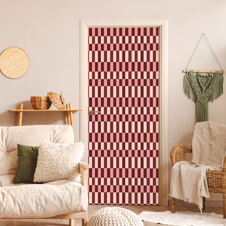 Deursticker - Roze - Rood - Blokjes — 4