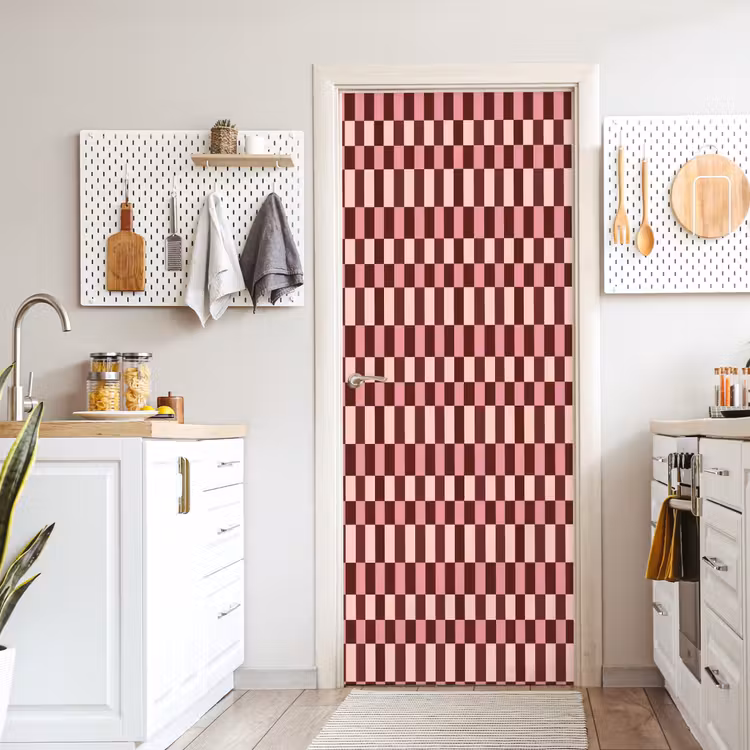 Deursticker - Roze - Rood - Blokjes — 7