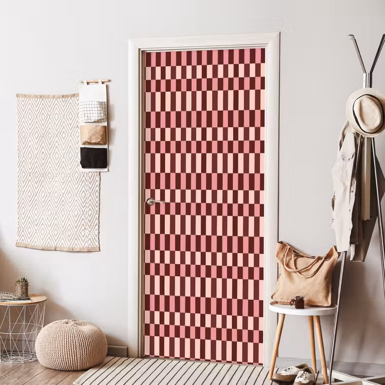 Deursticker - Roze - Rood - Blokjes — 8