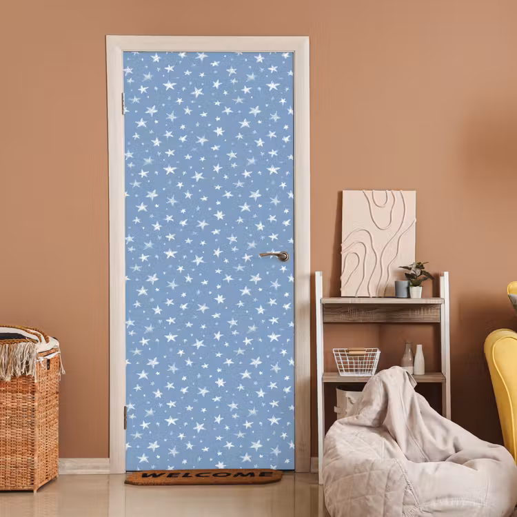 Deursticker - Sterretjes - Patroon - Blauw — 2