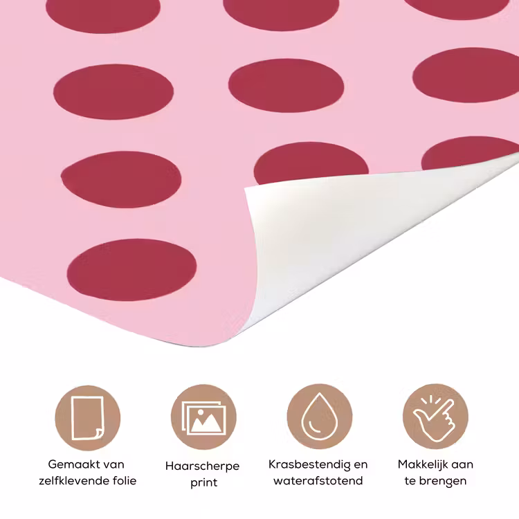 Deursticker - Stippen - Patroon - Bordeaux — 3