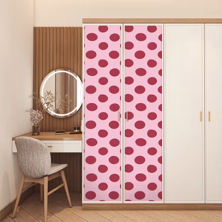 Deursticker - Stippen - Patroon - Bordeaux — 5