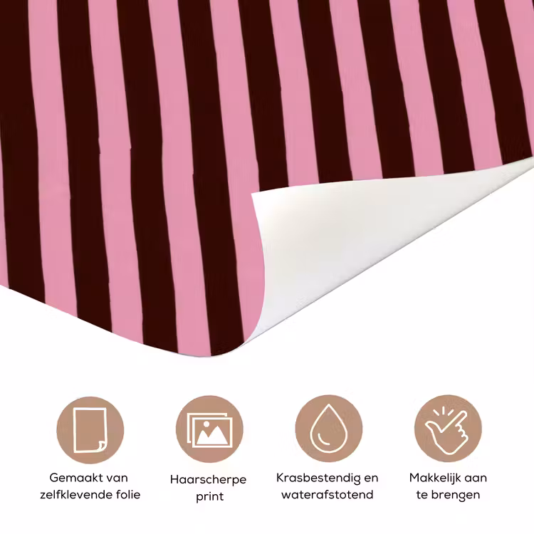 Deursticker - Strepen - Roze - Bruin — 3