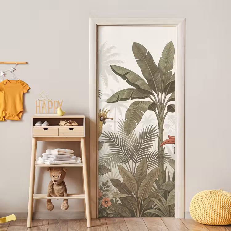 Deursticker - Vogel - Jungle - Tropisch - Illustratie - Groen — 6