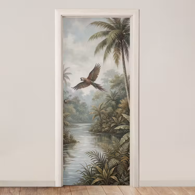 Deursticker - Vogel - Vliegend - Tropisch - Landschap - Klassiek — 1