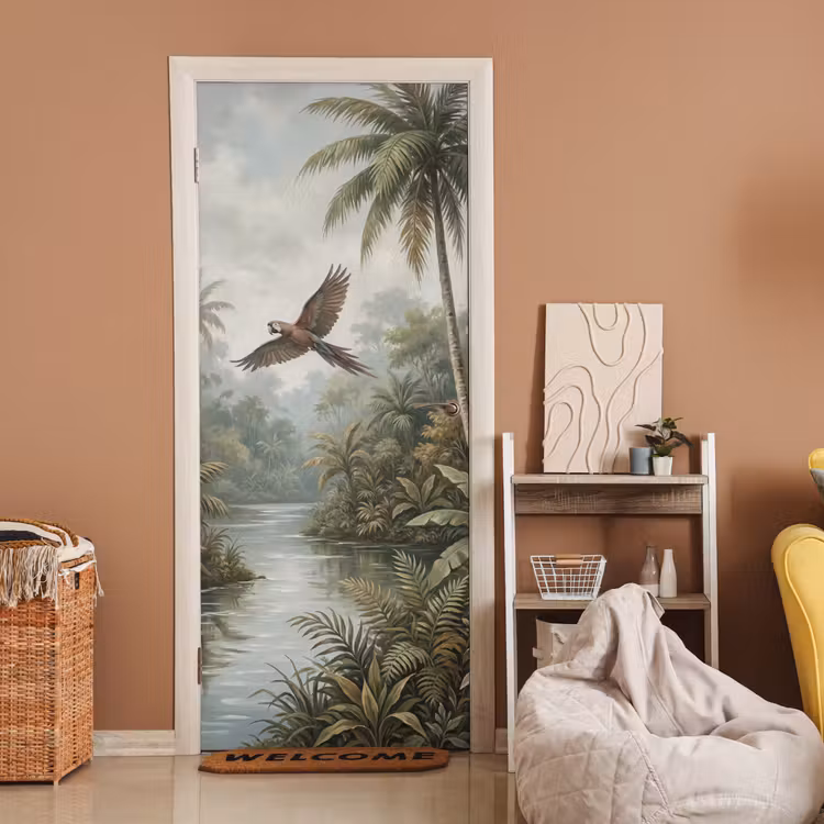 Deursticker - Vogel - Vliegend - Tropisch - Landschap - Klassiek — 2