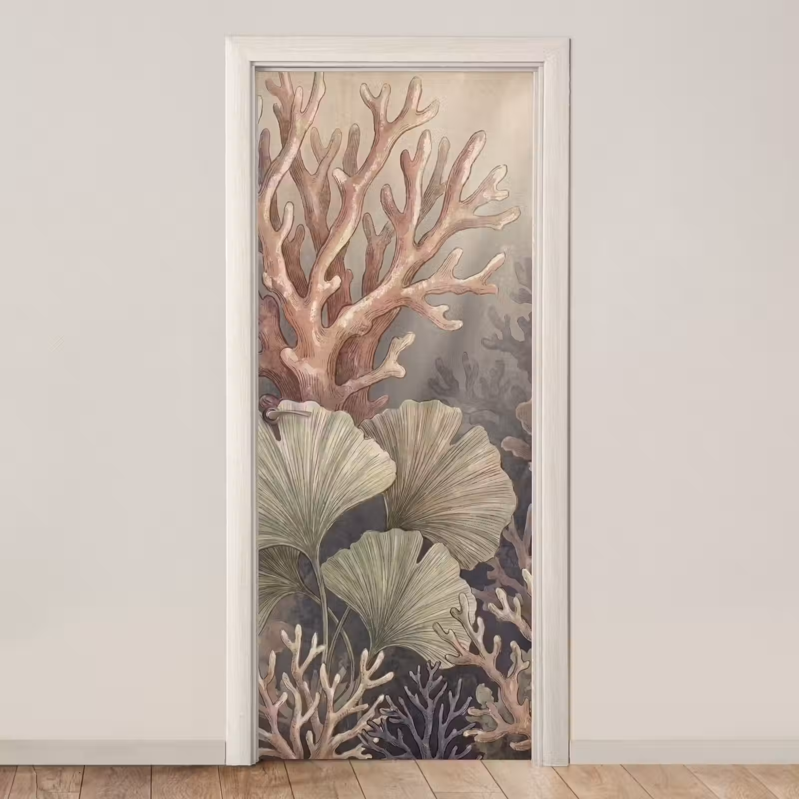 Deursticker - Plant - Bladeren - Zee - Illustratie - Groen — 1