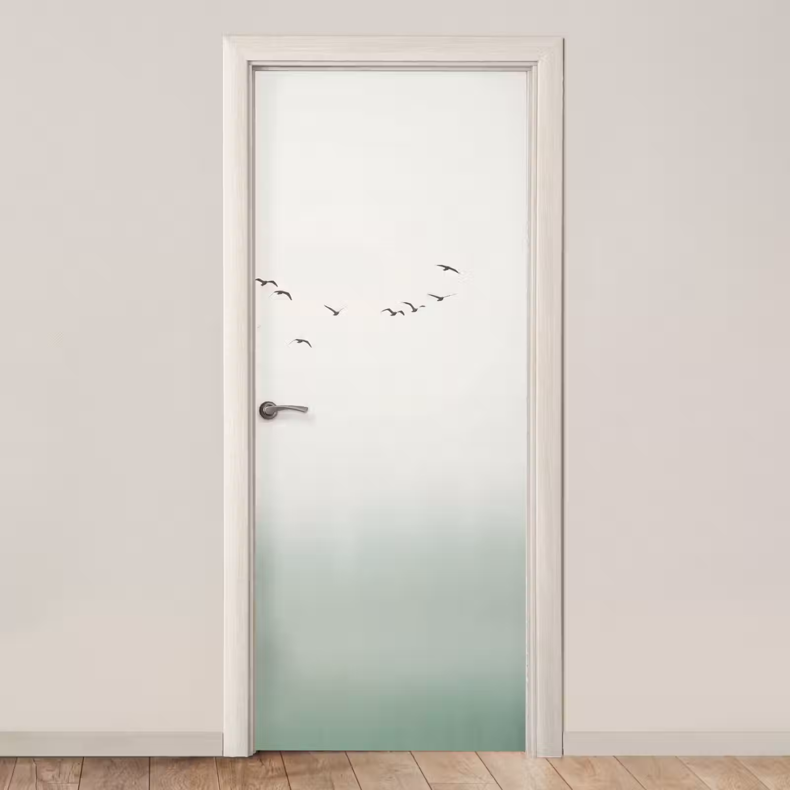 Deursticker - Vogel - Vlucht - Natuur - Minimalistisch — 1