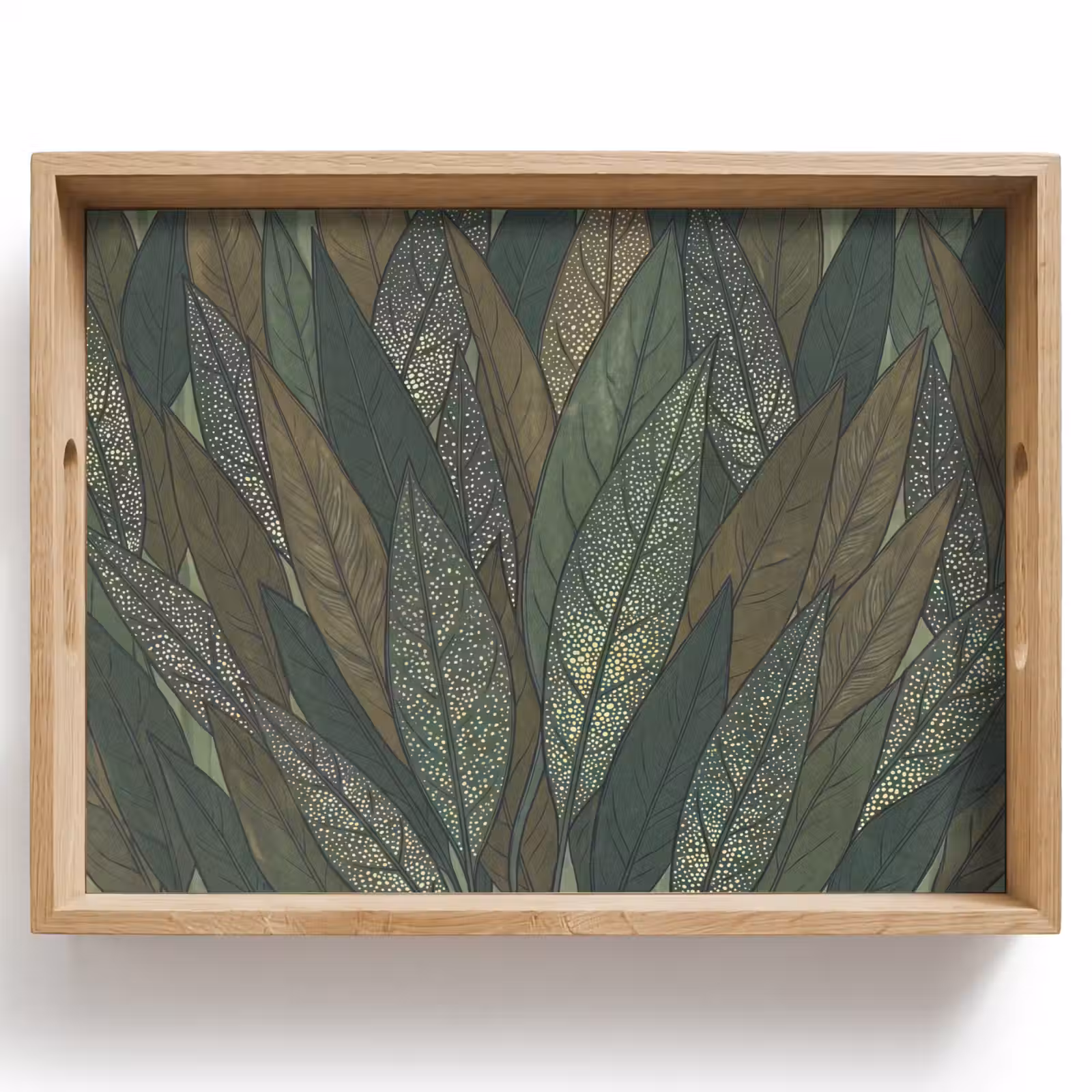 Dienblad - Bladeren - Patroon - Gestippeld - Natuur - Groen — 1