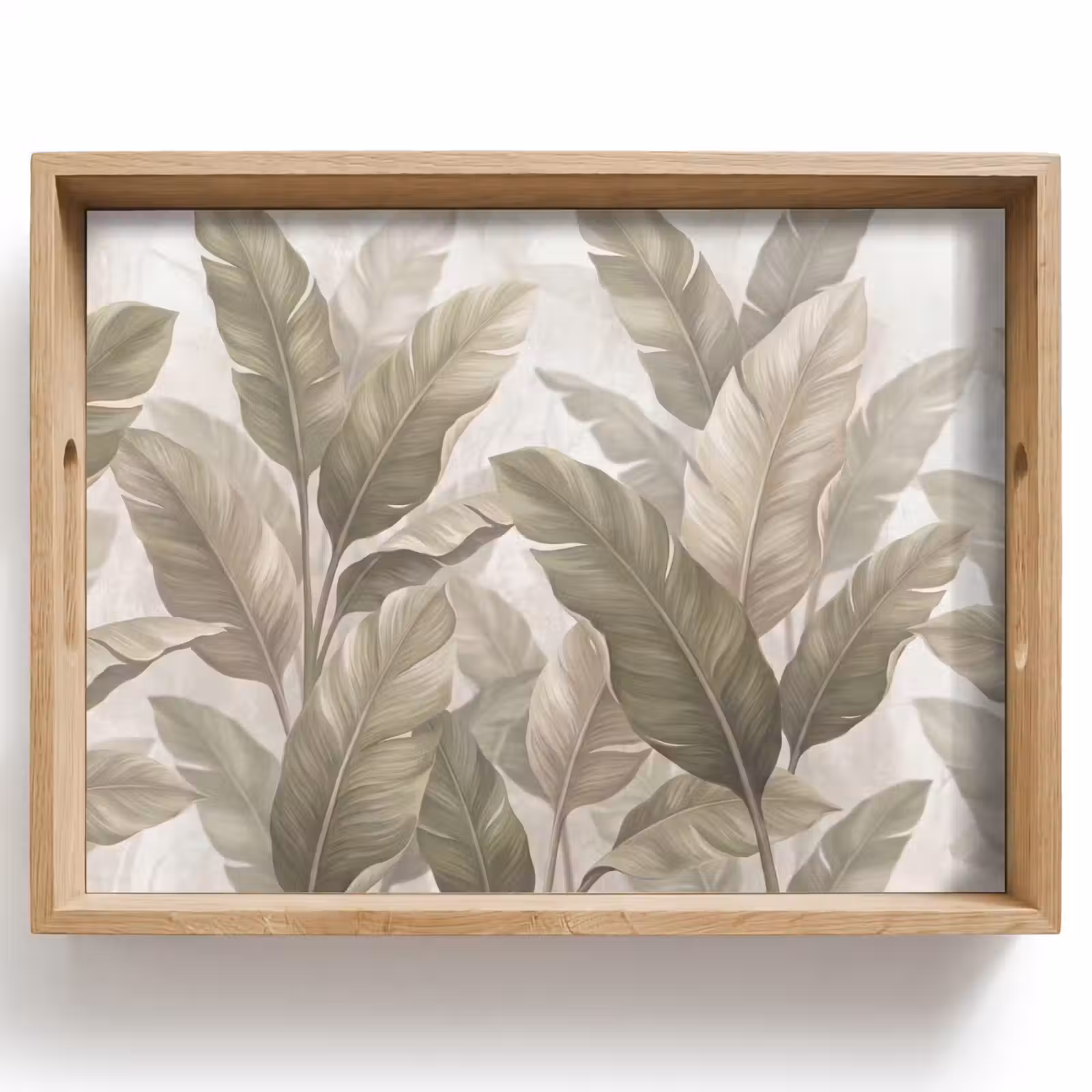 Dienblad - Bladeren - Tropisch - Natuur - Abstract - Beige — 1