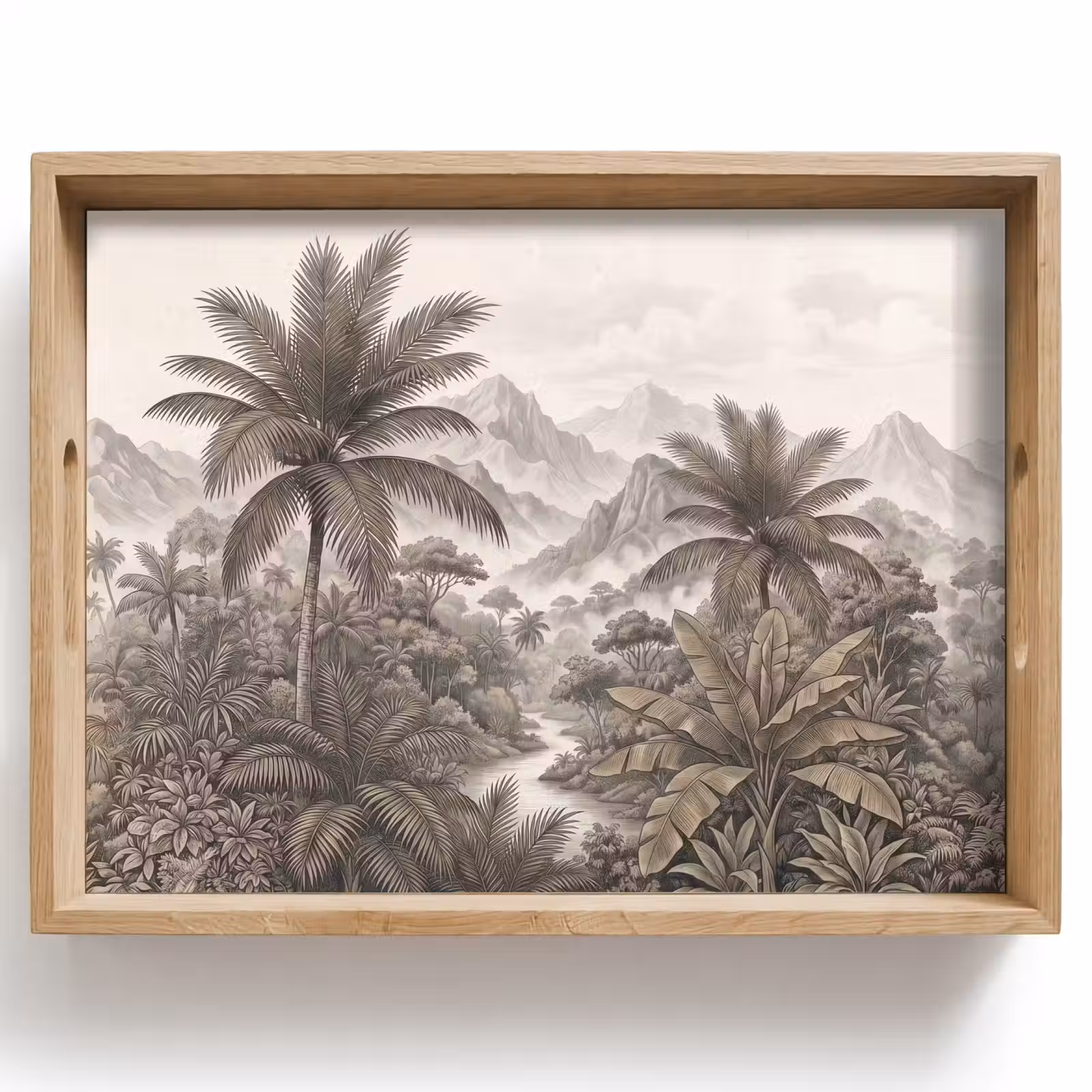 Dienblad - Natuur - Bergen - Rivier - Tropisch - Vintage — 1