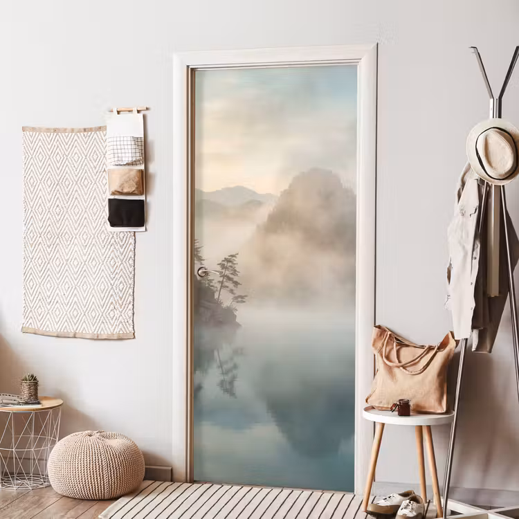 Deursticker - Landschap - Bergen - Mist - Water - Natuur — 8