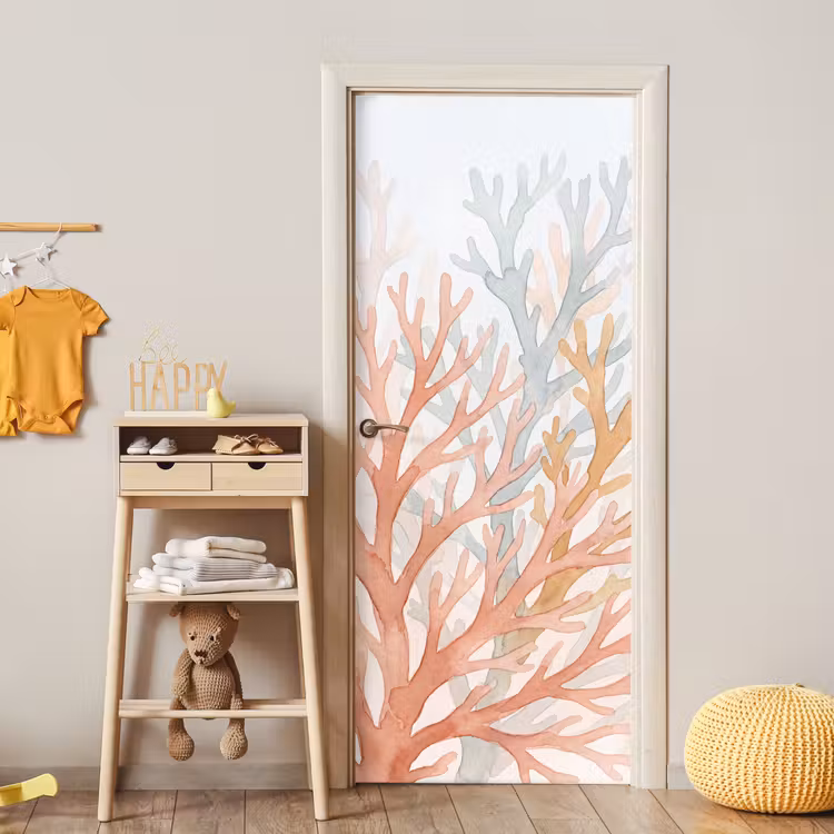 Deursticker - Natuur - Abstract - Aquarel - Organisch - Warm — 6