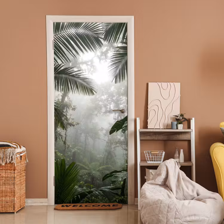 Deursticker - Natuur - Jungle - Mist - Groen - Bladeren — 2