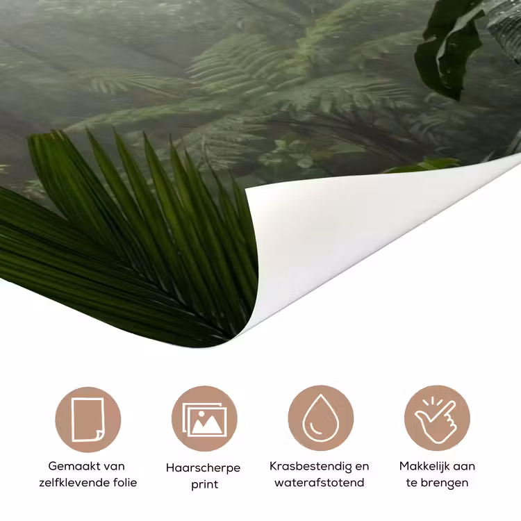 Deursticker - Natuur - Jungle - Mist - Groen - Bladeren — 3