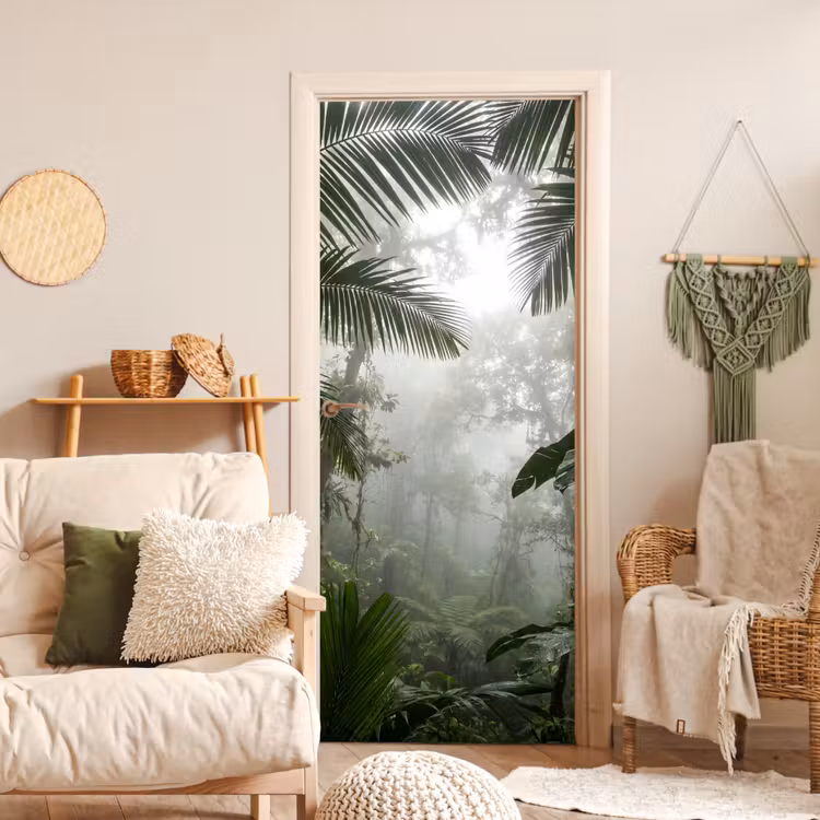 Deursticker - Natuur - Jungle - Mist - Groen - Bladeren — 4