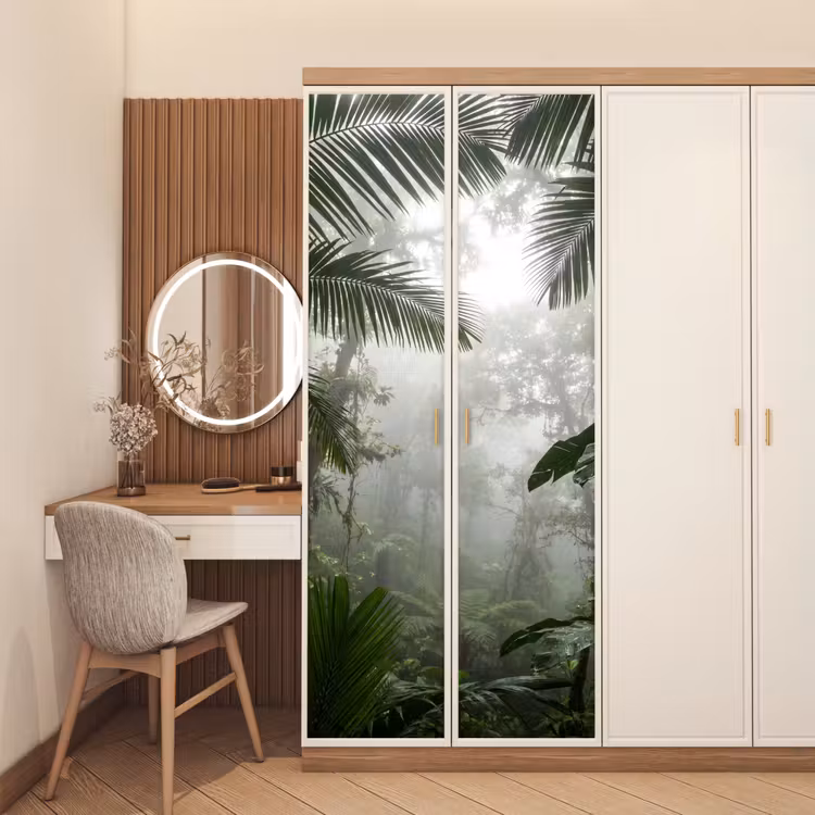 Deursticker - Natuur - Jungle - Mist - Groen - Bladeren — 5