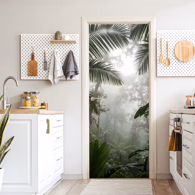 Deursticker - Natuur - Jungle - Mist - Groen - Bladeren — 7