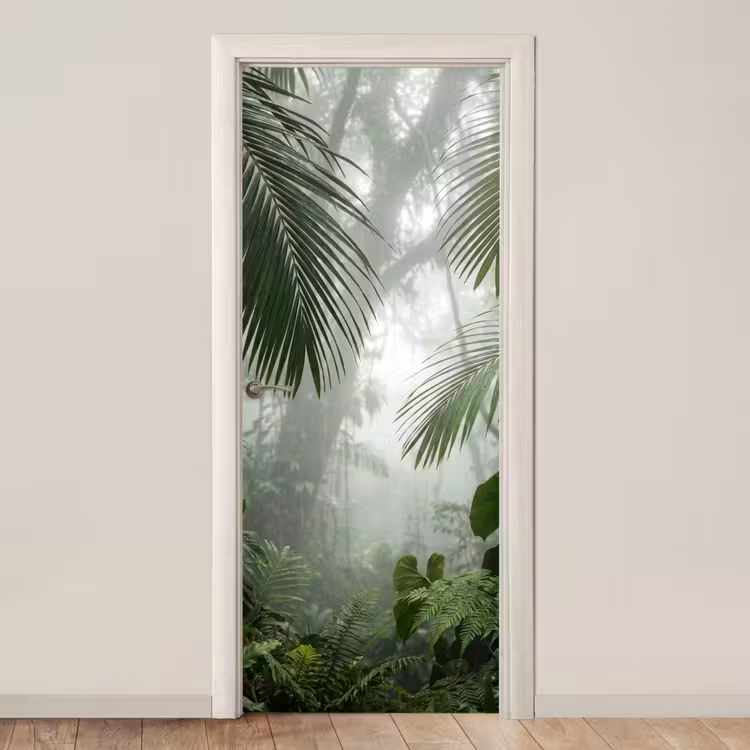 Deursticker - Natuur - Jungle - Mist - Tropisch - Groen — 1