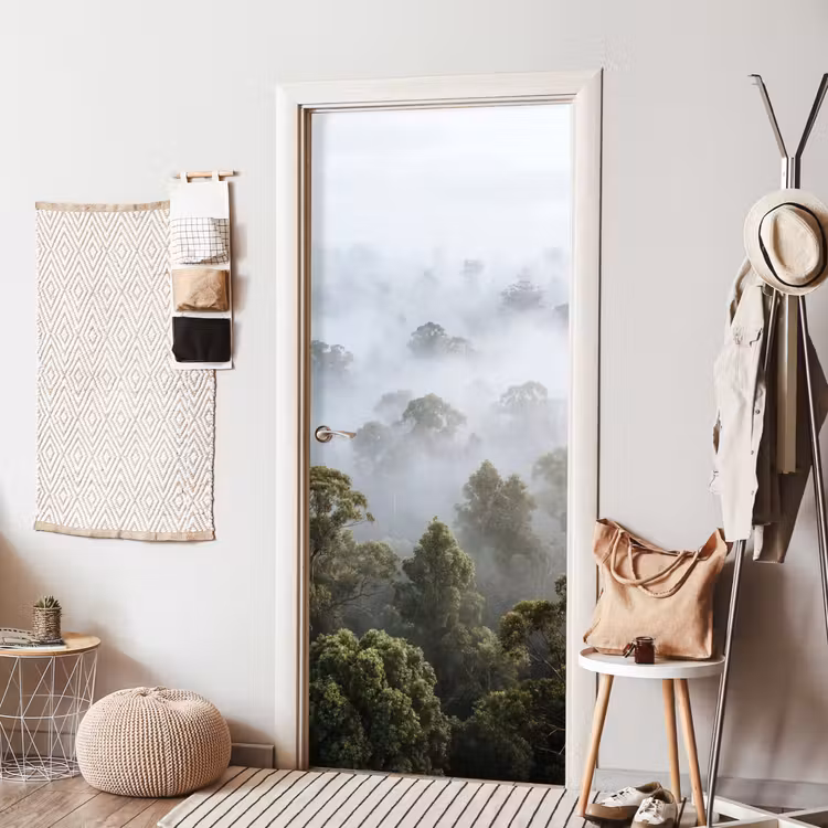 Deursticker - Natuur - Mist - Bos - Ochtend - Goud — 8