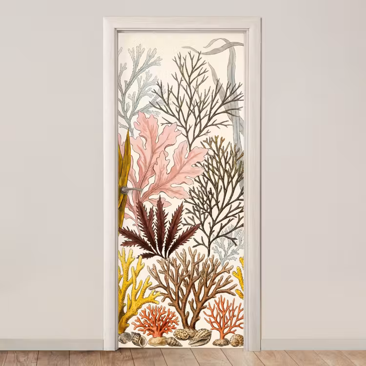 Deursticker - Natuur - Onderwater - Botanisch - Vintage - Kleurrijk — 1