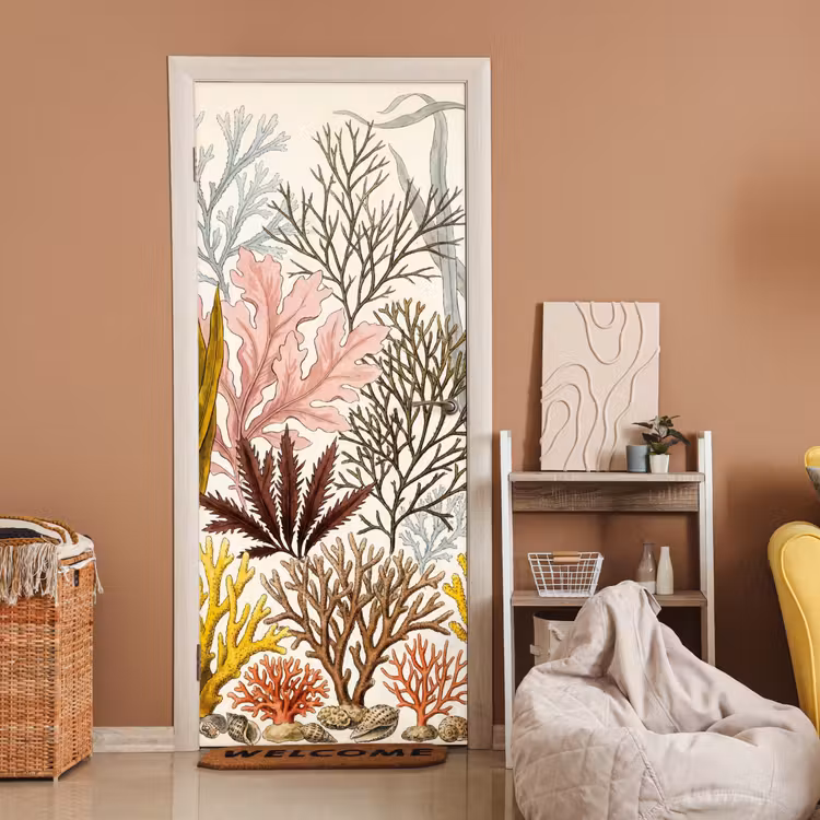 Deursticker - Natuur - Onderwater - Botanisch - Vintage - Kleurrijk — 2