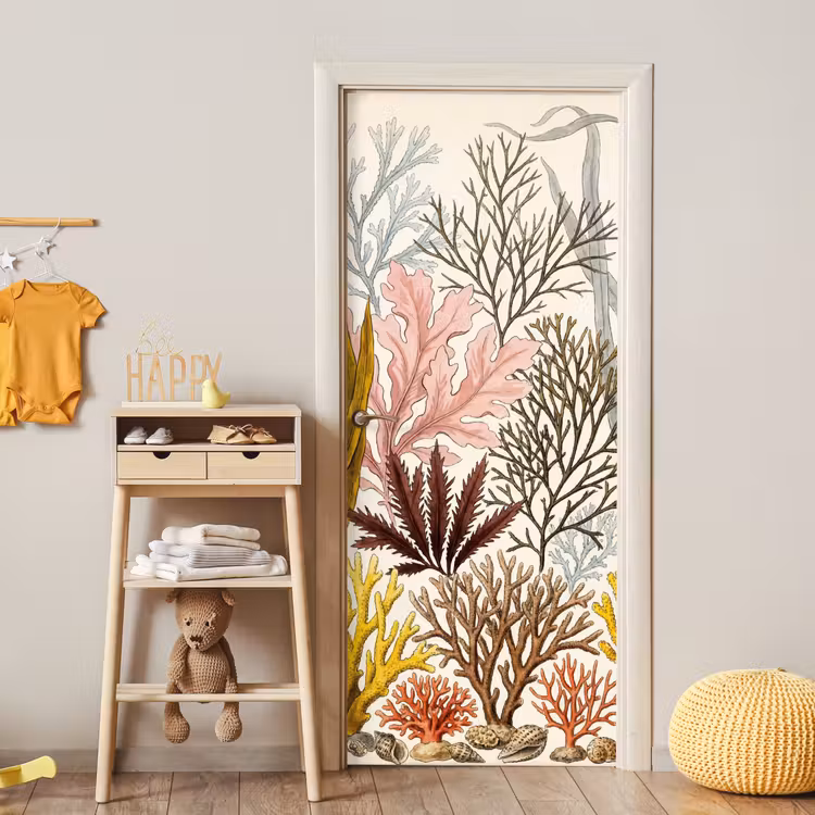 Deursticker - Natuur - Onderwater - Botanisch - Vintage - Kleurrijk — 6