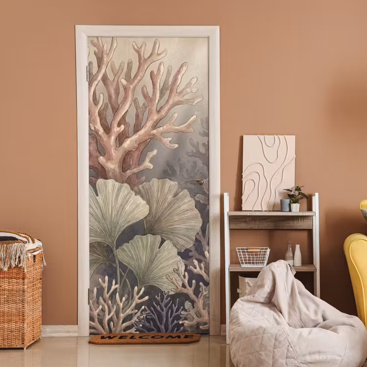 Deursticker - Plant - Bladeren - Zee - Illustratie - Groen — 2
