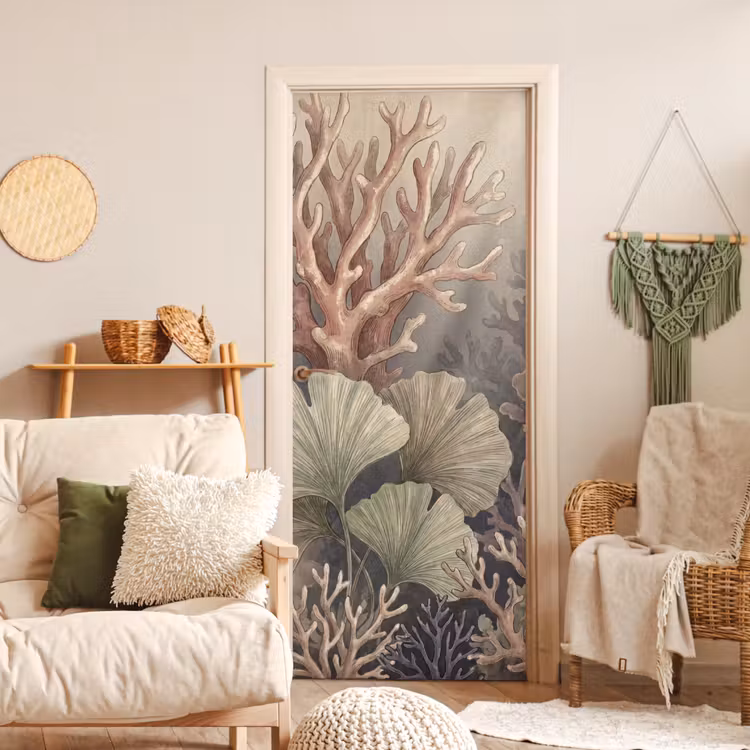 Deursticker - Plant - Bladeren - Zee - Illustratie - Groen — 4