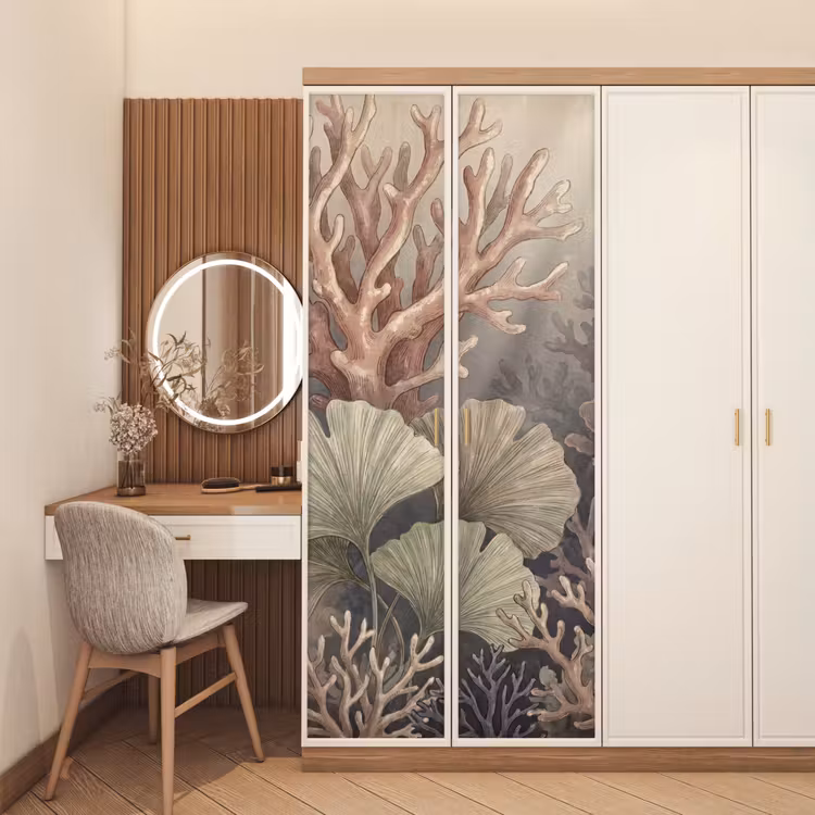 Deursticker - Plant - Bladeren - Zee - Illustratie - Groen — 5