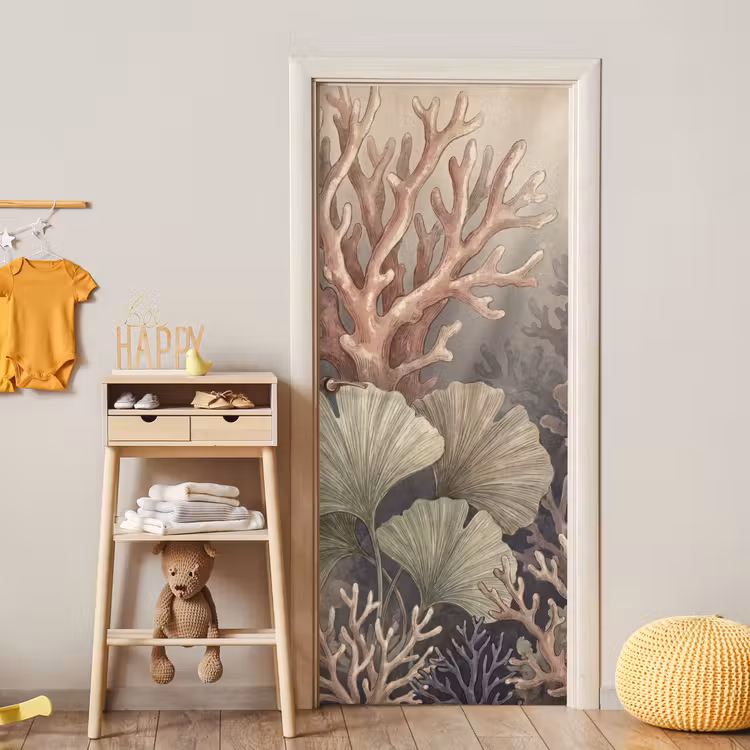 Deursticker - Plant - Bladeren - Zee - Illustratie - Groen — 6