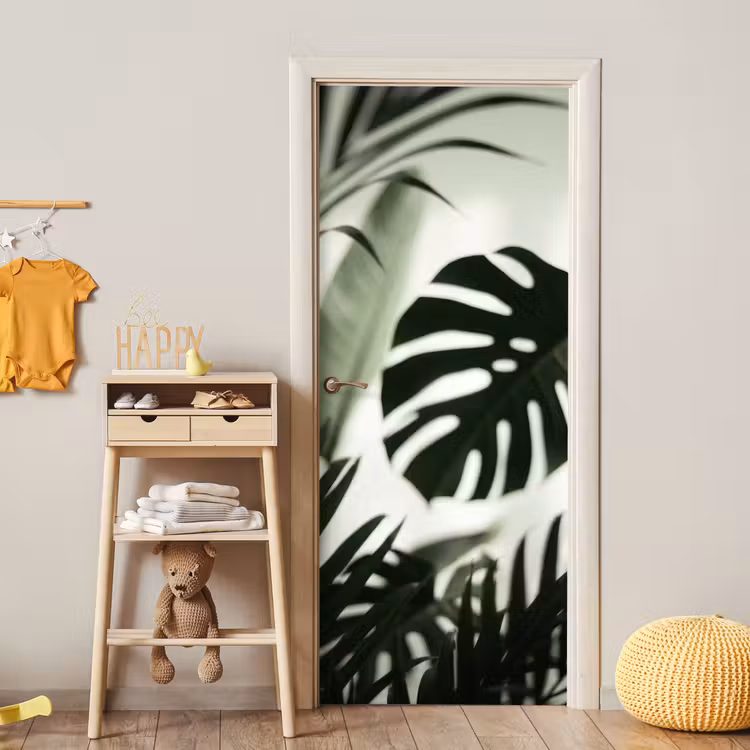 Deursticker - Planten - Bladeren - Natuur - Minimalistisch - Groen — 6