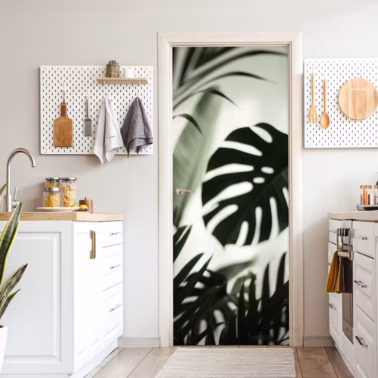 Deursticker - Planten - Bladeren - Natuur - Minimalistisch - Groen — 7