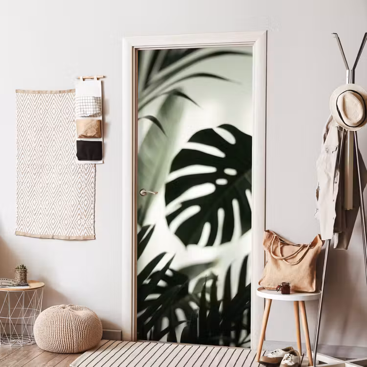 Deursticker - Planten - Bladeren - Natuur - Minimalistisch - Groen — 8