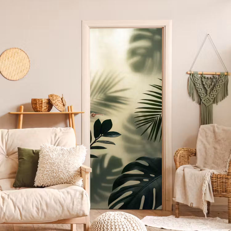 Deursticker - Planten - Bladeren - Schaduwen - Groen - Modern — 4