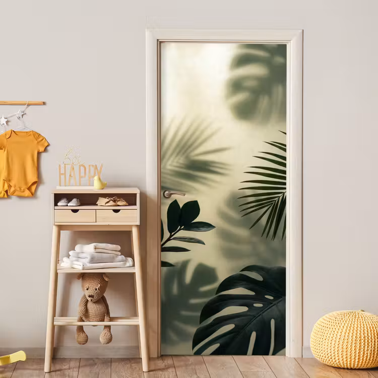 Deursticker - Planten - Bladeren - Schaduwen - Groen - Modern — 6