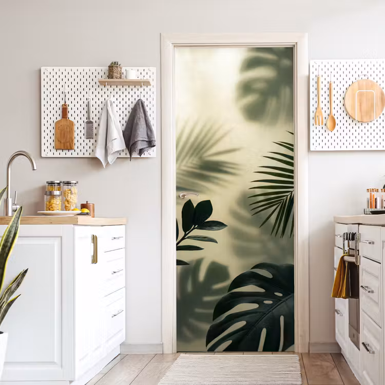 Deursticker - Planten - Bladeren - Schaduwen - Groen - Modern — 7