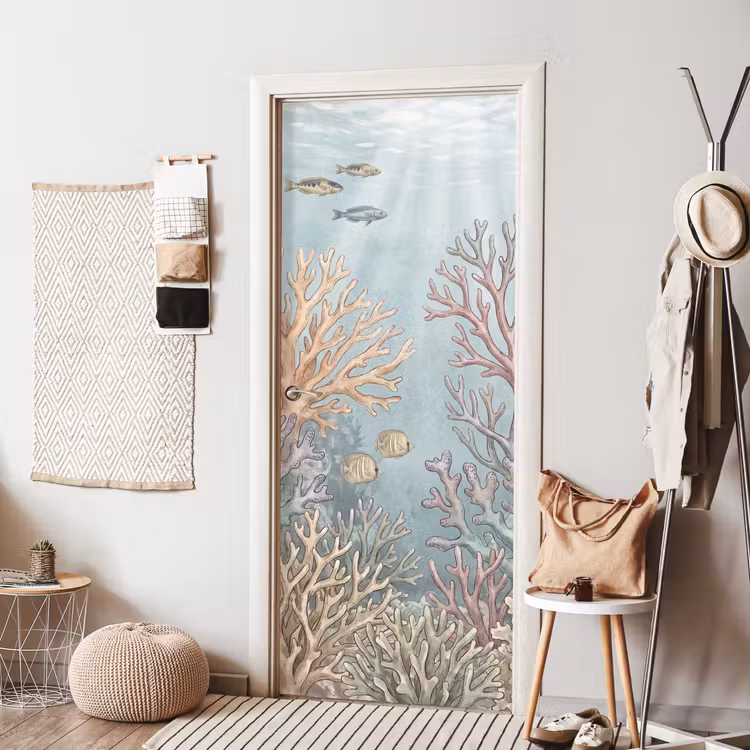 Deursticker - Vis - Koraal - Oceaan - Illustratie - Onderwater — 8