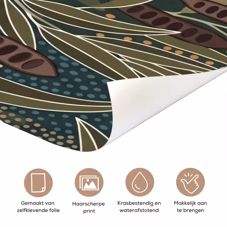 Deursticker - Vogel - Bladeren - Natuur - Illustratie - Groen — 3