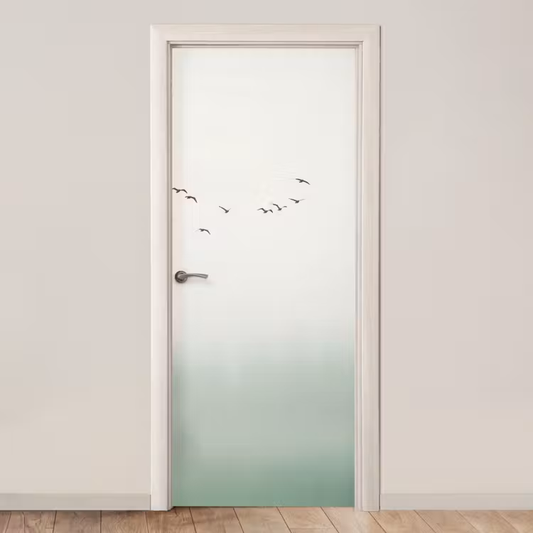 Deursticker - Vogel - Vlucht - Natuur - Minimalistisch — 1